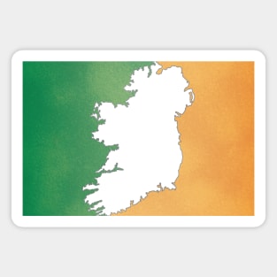 Ireland map in Irish flag colors distressed style Magnet